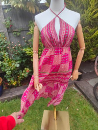 Image 9 of Havana Halter Dress- classic statement holiday piece- one size - PINK