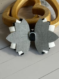 Image 4 of Black & White “Never Trust the Living” Straw Topper Bow