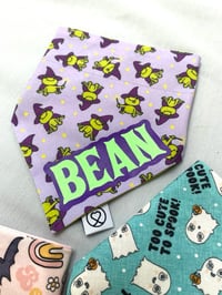 Image 4 of Halloween Personalised Bandanas / Witchy Frogs / Too Cute to Spook / Ghosts and Bats