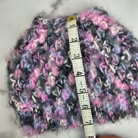 Image 4 of pink/black ponytail crocheted hat