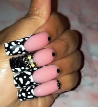 Image 4 of Cow Print Curved Acrylic Nails