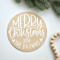 Image 3 of Merry Christmas Round wall plaque