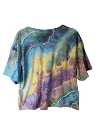 Image 7 of XL Crop Tee in Rustic Rainbow Geode Ice Dye