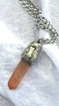 Image 1 of Tangerine quartz and fox toe bone