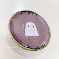 Image 4 of Purple Ghost Trinket Dish With Rainbow Effect (3.5 Inches Diameter)