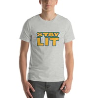 Image 4 of STAY LIT GOLD/BLUE Short-Sleeve Unisex T-Shirt