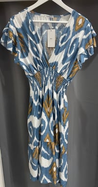 Image 4 of Tie Dye Aztec Cross Over Midi Dress