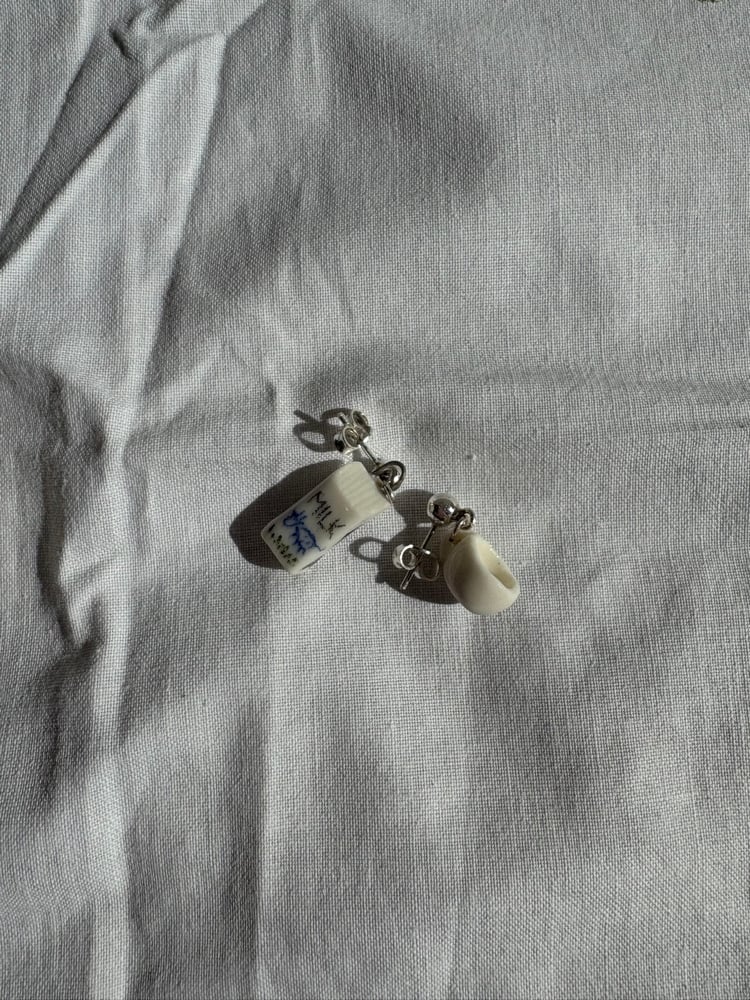 Image of milky earrings