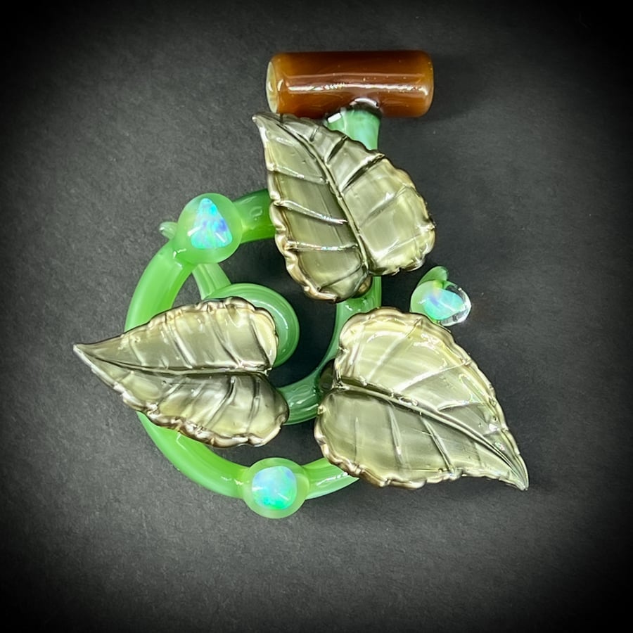 Image of Trifoliate Opal Leaf Pendant 