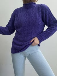 Image 2 of Vintage purple velvet sweater // L