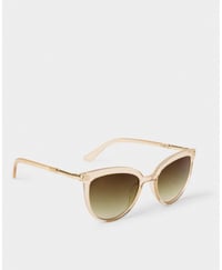 Image 1 of KATIE LOXTON Ravello Round Cat-Eye Sunglasses in Nude Transparent 