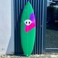 Image 1 of 5-10 Thruster Surfboard Custom Design Floro Graphic FCS11 Fin Boxes 