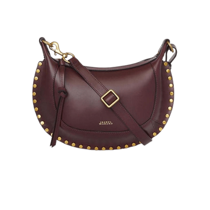 Image of ISABEL MARANT OSKAN MOON SHOULDER BAG BURGUNDY 