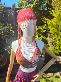 Image 8 of Bralette halter neck top -red flower 6-12 