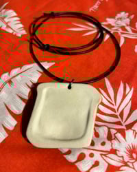 Image 4 of Ceramic "SPAM" Pendant Brown Glaze - Free Shipping
