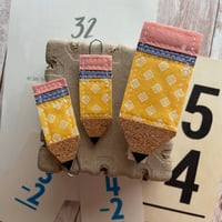 Image 1 of “Yellow Pencil" Quilted Planner Clip OR Clothes Pin Clip