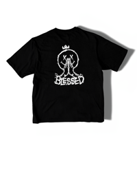 Image 2 of Black DF Oversize tee " Blessed"