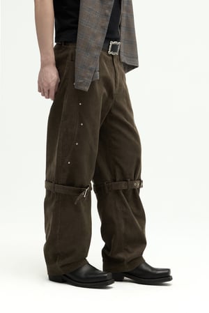 Image of EQUALNEAR - Rover Cord Pants (Olive Green)