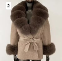 Image 2 of Luxury fur collar woolen coat🤎🐆