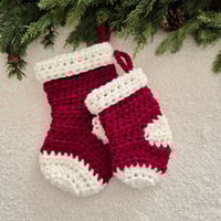 Image 1 of Red Fold over Stocking Small & Large