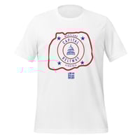 Image 1 of LOVEDCGOGO "CAPITAL BELTWAY" White Unisex Tee Red/Blue Text 