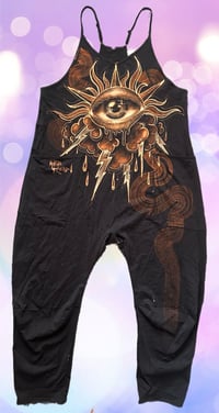 Image 1 of “ELEMENTS” CUSTOM BLEACH PAINTED PVERSIZED ROMPER MEDIUM