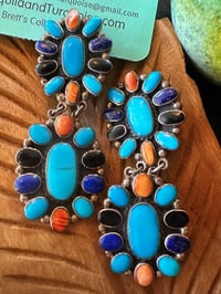 Image 1 of vintage multi-stone Federico Jimenez clips 