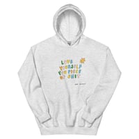 Image 2 of love yourself you piece of shit Unisex Hoodie Pink /Ash