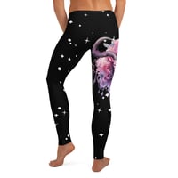 Image 4 of Kawaii Pastel Goth Starry Pink and Purple Watercolor Baphomet Horned Goat Leggings