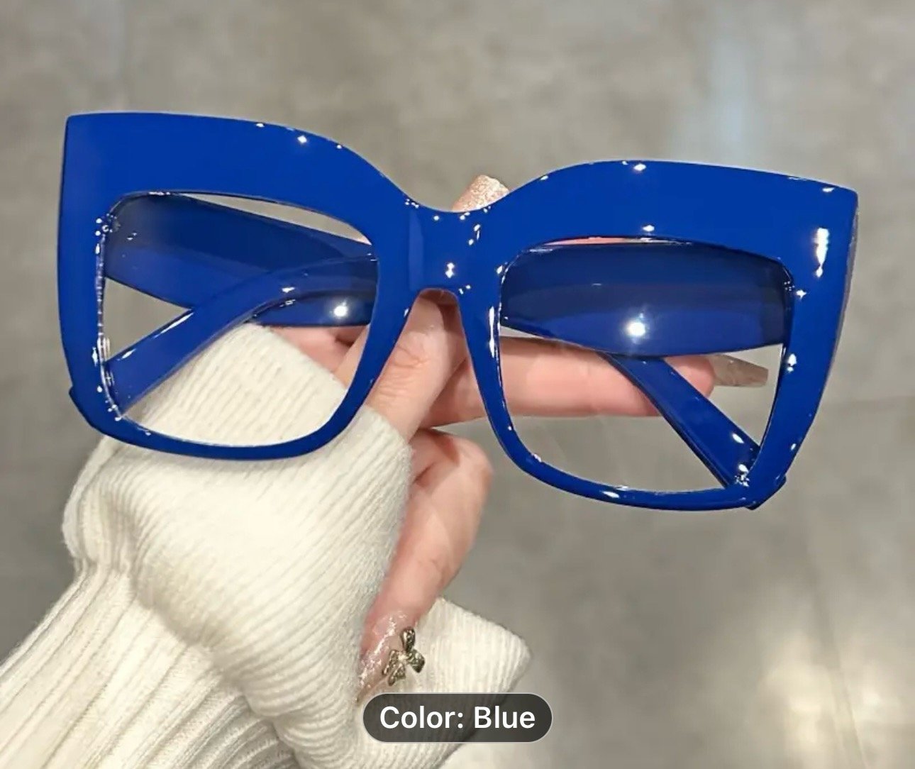 Oversized Cat Eye Clear Lens Glasses Retro