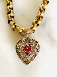 Image 1 of DIAMOND & TOURMALINE HEART PENDANT 