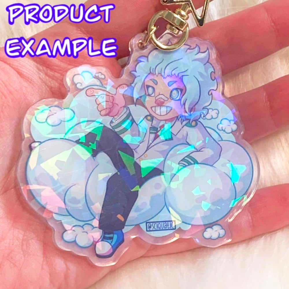 Image of 3” Cloud Boy Holographic Charm