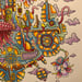 Image of Harmony At The Symbiotic Hotel :original 11x17 inch watercolor and ink painting 