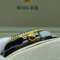Image 4 of Rolex Style - Black on Gold w/ Gold+Silver Band (DateJust)
