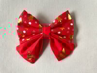 Image 3 of Gold Christmas Trees Bow Tie / Sailor Bow