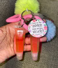 Image 2 of Strawberry Pink Sugar Lipgloss Keychain 