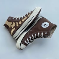 Image 4 of [ LAST PAIR ] BROWN CONVERSE CHUCK 70s HANDSEWN BONES CUSTOM BY KFM SIZE 7.5