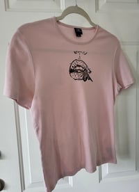 Image 2 of Size L Pink Block Printed T-Shirt