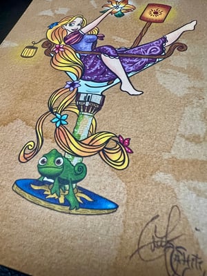 Image of 5x7" "Rapunzel" Tangled "Sailors beware" Inspired Print