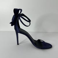 Image 1 of  Giuseppe Zanotti Navy Bow Sandals
