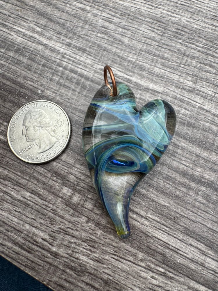Image of Blue and Green Heart Pendant