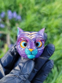Image 6 of Orange Purple Kitty Face Pendant
