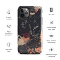 Image 4 of Beautiful Black Cat Face Splatter Painting Tough Case for iPhone®