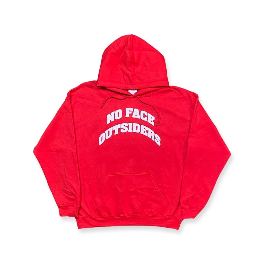 Image of NOFACEOUTSIDERS PUFF PRINT ARCH HOODIE RED