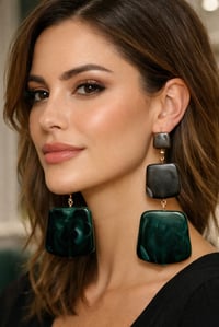 Image 1 of Dark Green Fashion Earrings
