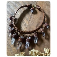 Image 1 of The Empress Necklace - Vera Cruz Crystals and Kodiak Brown Leather