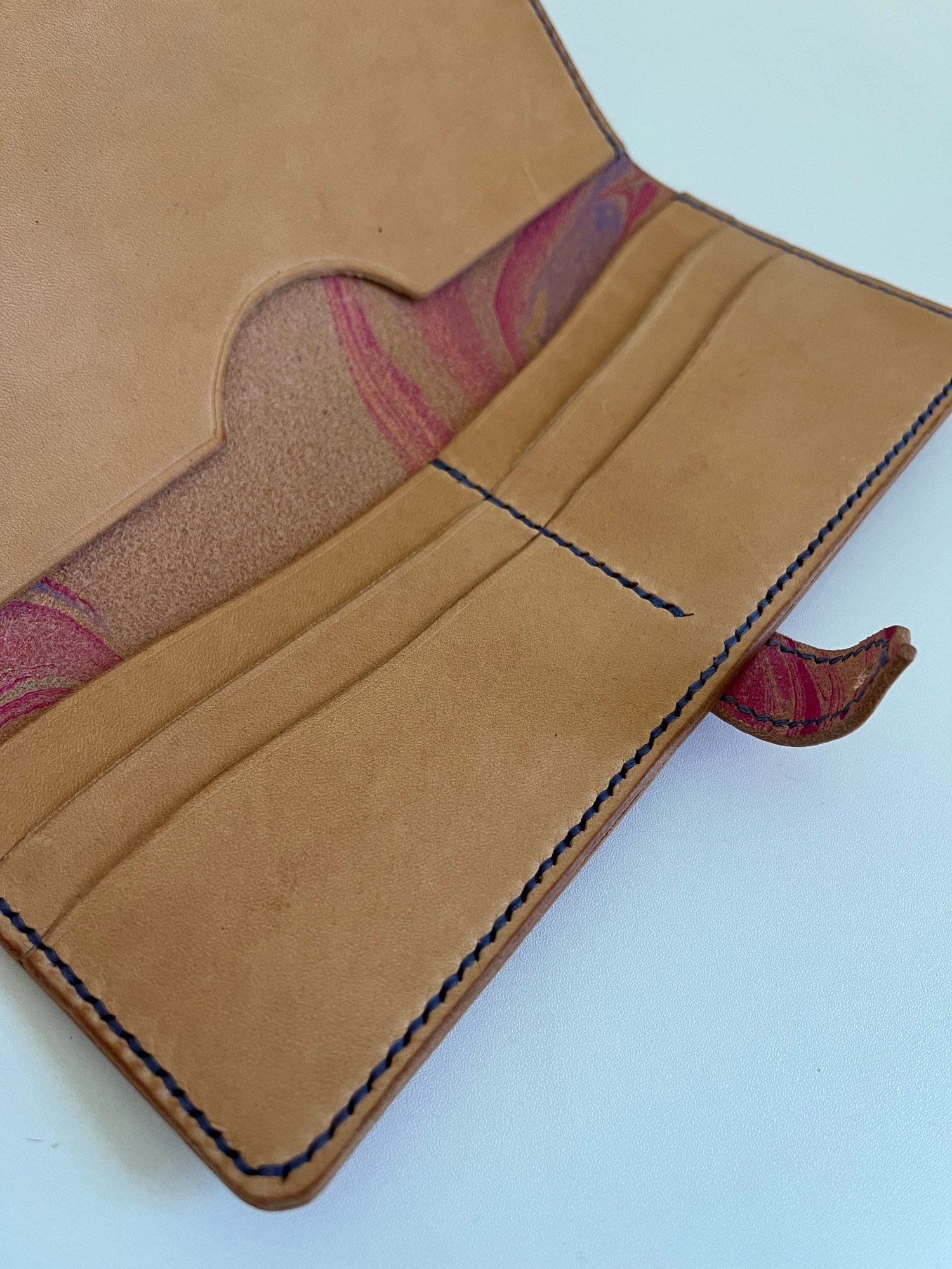 Image of Pink/Gold Marbled Long Wallet