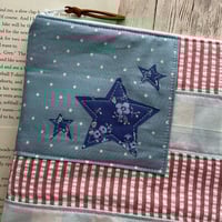 Image 3 of "Red, White, & Blue Flag” Large Quilted Zipper Bag