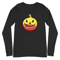 Image 10 of Long Sleeve Tee (Adult M/F) - Jack O Lantern Vintage Red-Yellow