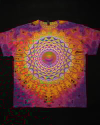 Image 1 of XL Bleach Reversed Mandala, Zig-Zag Honeycomb Spine & Scrunch #2